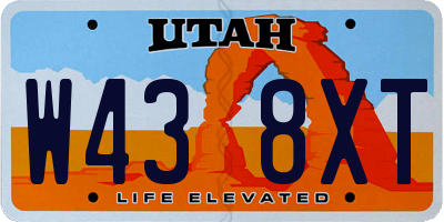 UT license plate W438XT