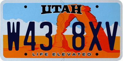 UT license plate W438XV