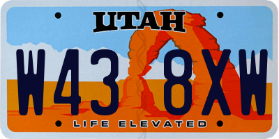 UT license plate W438XW