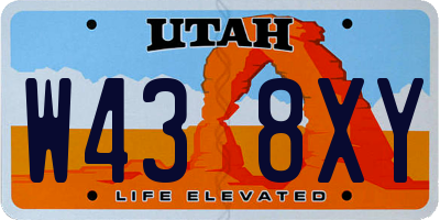 UT license plate W438XY