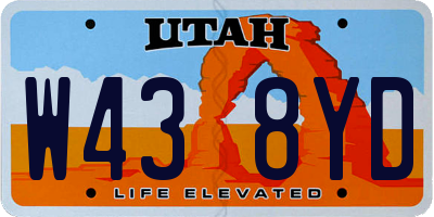 UT license plate W438YD