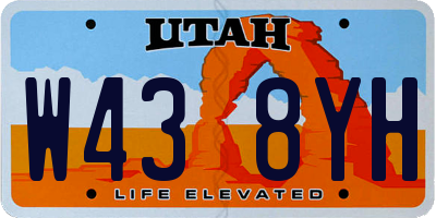 UT license plate W438YH