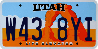 UT license plate W438YI