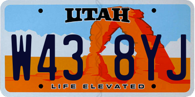 UT license plate W438YJ