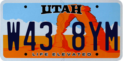 UT license plate W438YM