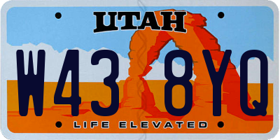 UT license plate W438YQ