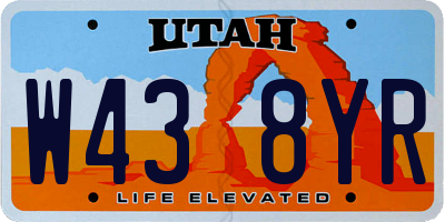 UT license plate W438YR