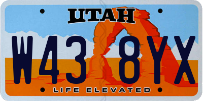 UT license plate W438YX