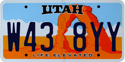 UT license plate W438YY