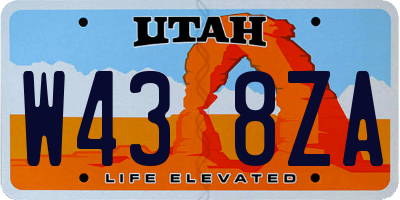 UT license plate W438ZA