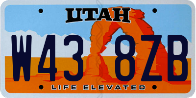 UT license plate W438ZB