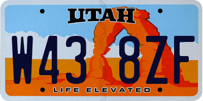 UT license plate W438ZF