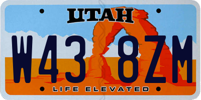 UT license plate W438ZM