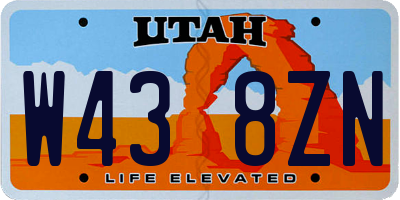 UT license plate W438ZN