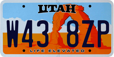 UT license plate W438ZP