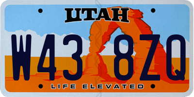 UT license plate W438ZQ