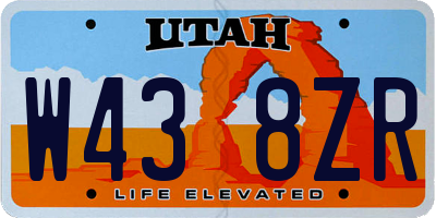 UT license plate W438ZR