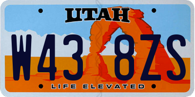 UT license plate W438ZS