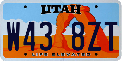 UT license plate W438ZT