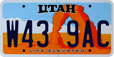 UT license plate W439AC