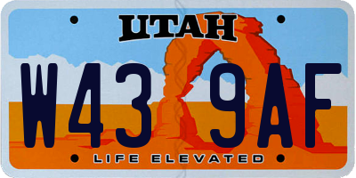 UT license plate W439AF