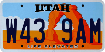 UT license plate W439AM