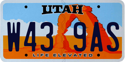 UT license plate W439AS