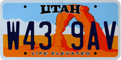 UT license plate W439AV