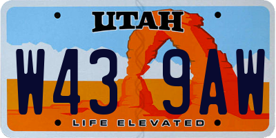 UT license plate W439AW