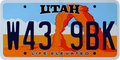 UT license plate W439BK