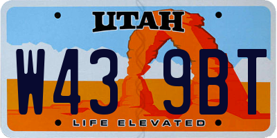 UT license plate W439BT