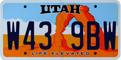 UT license plate W439BW
