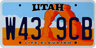 UT license plate W439CB