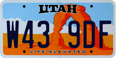UT license plate W439DF