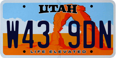 UT license plate W439DN
