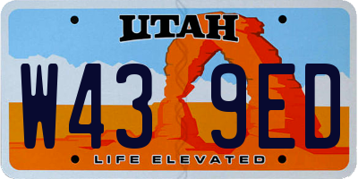 UT license plate W439ED