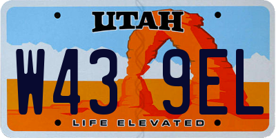 UT license plate W439EL