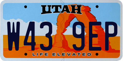 UT license plate W439EP