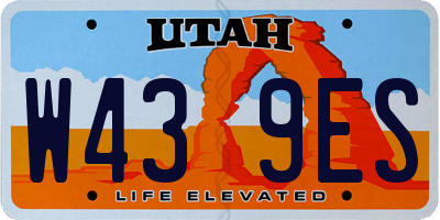 UT license plate W439ES