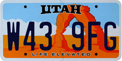 UT license plate W439FG