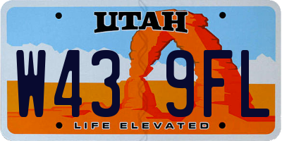 UT license plate W439FL