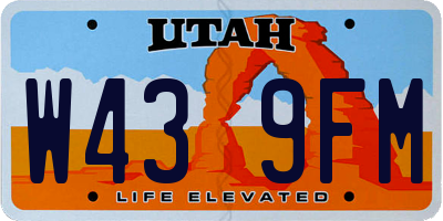 UT license plate W439FM