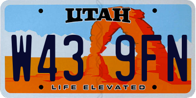 UT license plate W439FN