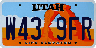 UT license plate W439FR