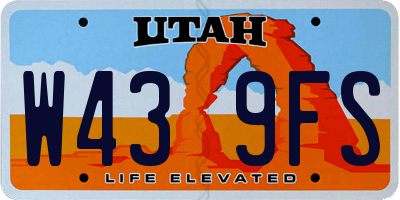 UT license plate W439FS