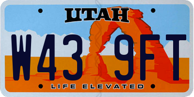 UT license plate W439FT