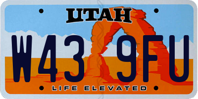 UT license plate W439FU