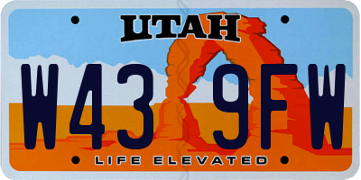 UT license plate W439FW