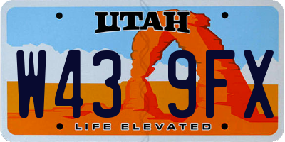 UT license plate W439FX