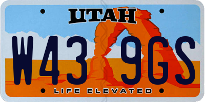 UT license plate W439GS